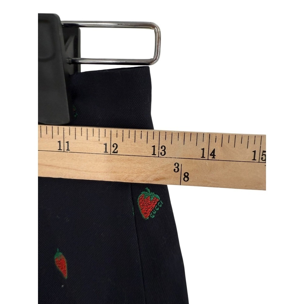 Gucci Straight Line Women's Size 38 XS 2 Navy Blue Strawberry Mid Skirt - Picture 9 of 10